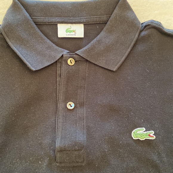 Lacoste 2 button short sleeve polo in mens Lacoste size 4 in black - Picture 2 of 4